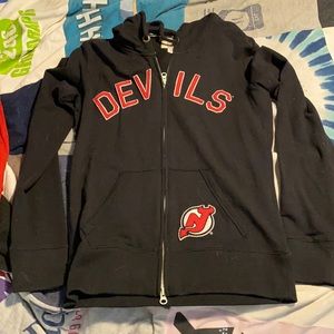 New bones Jersey devils black light weight zip up